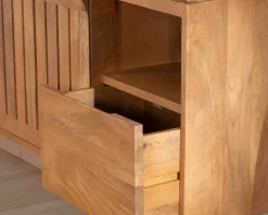Best Meuble sous vasque à suspendre 90 cm "Bulle" en manguier teinte chêne clair Meuble Sous Vasque