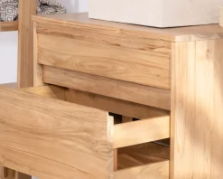 Best Meuble sous vasque suspendu 80 cm avec 1 tiroir "Bowdy" teck massif Meuble Sous Vasque