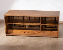 Sale Meuble sous vasque suspendu 120 cm en manguier foncé 