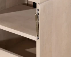 Hot Meuble sous vasque suspendu 140 cm en manguier blanchi "Nani" façades bi-texturées Meuble Sous Vasque
