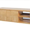 Clearance Meuble sous vasque suspendu en teck avec portes coulissantes 140 cm "Tao" Meuble Sous Vasque