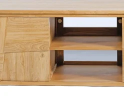 Clearance Meuble sous vasque suspendu en teck avec portes coulissantes 140 cm 