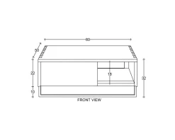 New Meuble sous vasque suspendu en teck avec porte serviette 80 cm "Tika" Meuble Sous Vasque