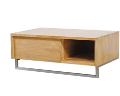 New Meuble sous vasque suspendu en teck avec porte serviette 80 cm 