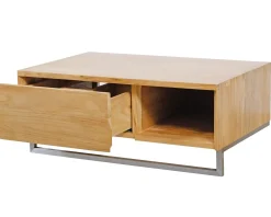 New Meuble sous vasque suspendu en teck avec porte serviette 80 cm 