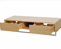 Outlet Meuble sous vasque suspendu en teck avec porte serviette 140 cm 
