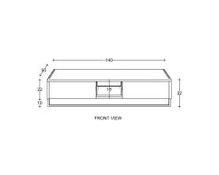 Outlet Meuble sous vasque suspendu en teck avec porte serviette 140 cm 
