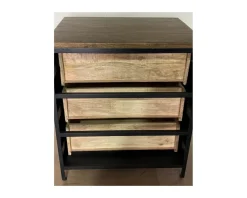 Clearance Meuble 3 tiroirs pour cuisine style industriel bois et métal "Atelier" Eléments De Cuisine