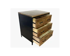 Clearance Meuble 3 tiroirs pour cuisine style industriel bois et métal 