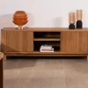 Sale Meuble télé 150 cm 2 portes en chêne huilé style rétro "Winton" Meuble Télé
