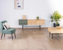 Best Meuble télé design métal noir bois bicolore "Elegancy" 150 cm Meuble Télé