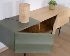 Best Meuble télé design métal noir bois bicolore 