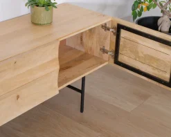 Best Meuble télé design métal noir bois bicolore 