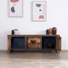Outlet Meuble télé 175 en palissandre et acacia avec éclairage LED "Enoa" Meuble Télé