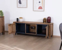 Outlet Meuble télé 175 en palissandre et acacia avec éclairage LED "Enoa" Meuble Télé