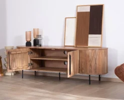 New Meuble télé esprit rétro en acacia
