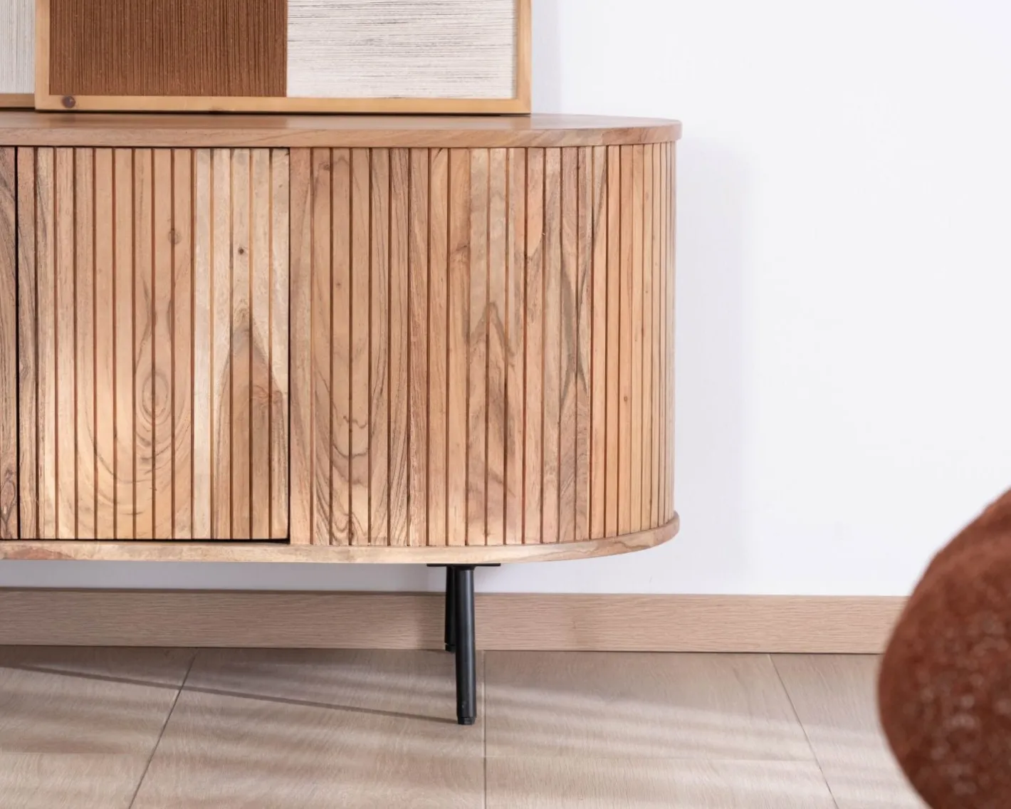 New Meuble télé esprit rétro en acacia "Bopee" 175 cm Meuble Télé