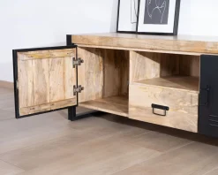 Clearance Meuble télé industriel métal et bois 150 cm "Andy" Meuble Télé