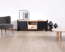 Clearance Meuble télé industriel métal et bois 150 cm 