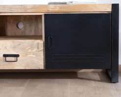 Clearance Meuble télé industriel métal et bois 150 cm 