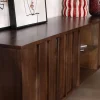 Clearance Meuble TV bas esprit zen en manguier massif teinte noyer 180 cm « Sicora » Meuble Télé
