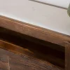 Hot Meuble TV 180 cm en bois recyclé et plateau marbre blanc "Mood" Meuble Télé