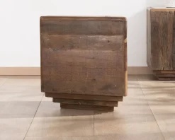 Hot Meuble TV 180 cm en bois recyclé et plateau marbre blanc 