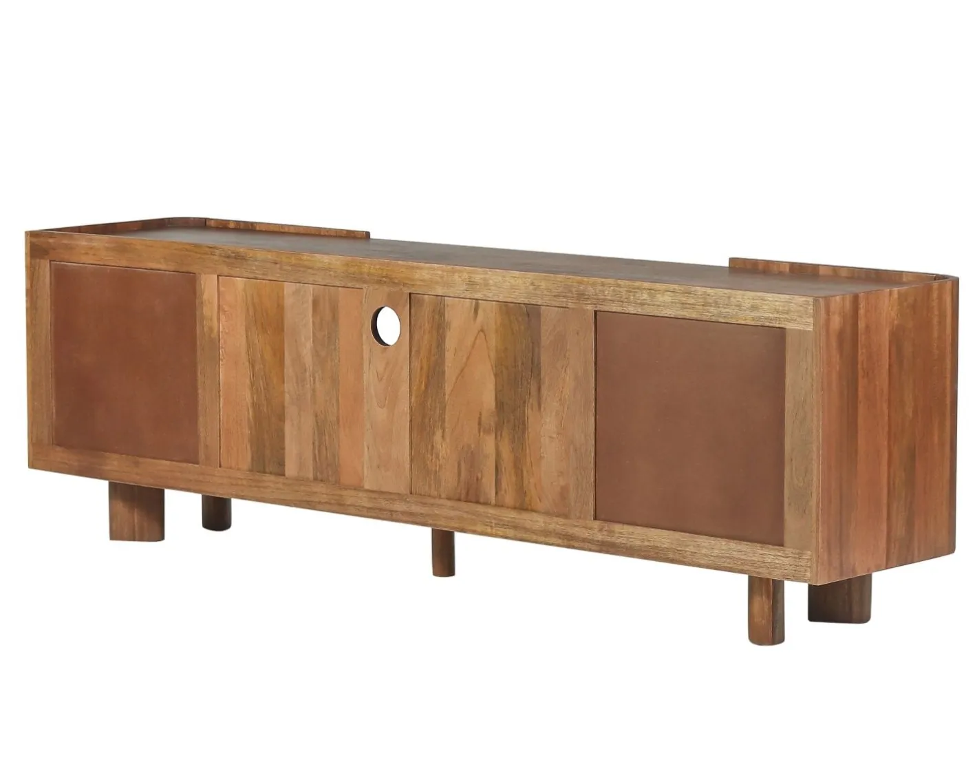 Clearance Meuble TV 175 cm en manguier massif style contemporain minimaliste "Malaké" Meuble Télé
