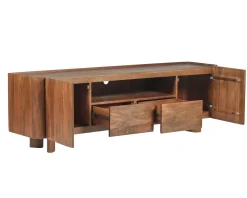 Clearance Meuble TV 175 cm en manguier massif style contemporain minimaliste