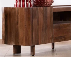 Clearance Meuble TV 175 cm en manguier massif style contemporain minimaliste