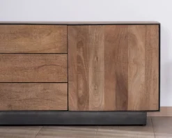 Clearance Meuble TV 150 cm en manguier style épuré 
