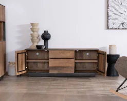 Clearance Meuble TV 150 cm en manguier style épuré 