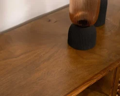 Meuble TV 160cm en teck et manguier et pieds métal noir "Sheffield" Meuble Télé