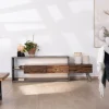 Outlet Meuble TV 195 cm original en bois et métal "Crescendo" avec éclairage LEDs Meuble Télé