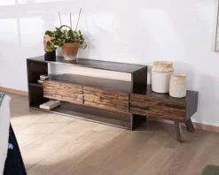 Outlet Meuble TV 195 cm original en bois et métal 