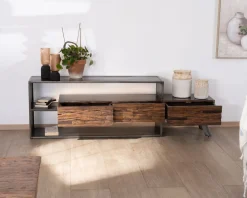 Outlet Meuble TV 195 cm original en bois et métal 