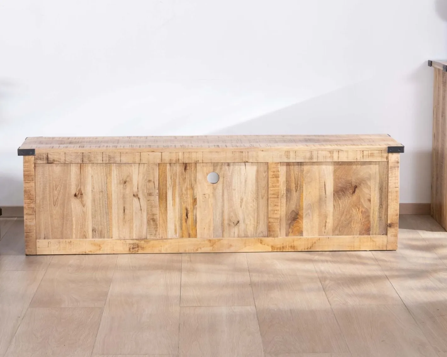Clearance Meuble TV 160 cm porte coulissante métal et bois "Caractère" Meuble Télé