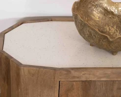Online Meuble TV 180 cm rétro-chic avec plateau en terrazzo blanc "Bruges" Meuble Télé