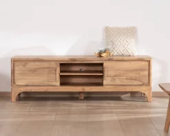 Clearance Meuble TV 160 cm style zen en acacia 