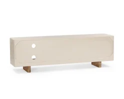 Best Meuble TV contemporain aspect béton sablé et acacia 