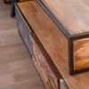 Discount Meuble TV contemporain multi matériaux avec éclairage LED "Mezzo" Meuble Télé