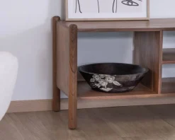 New Meuble TV esprit japandi "Yona" en acacia massif 130 cm Meuble Télé