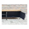 New Meuble TV noir en métal et bois "Dowtoun" style atelier 220 cm Meuble Télé