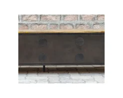 New Meuble TV noir en métal et bois 