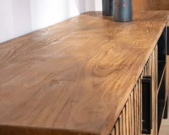 Clearance Meuble TV 3 portes en teck style rétro 