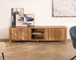 Best Meuble TV rétro-chic en manguier massif naturel 180 cm « Sicaly » Meuble Télé