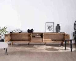 Online Meuble TV XXL 265cm en manguier massif 4 portes et 1 tiroir "Cabure" Meuble Télé