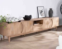 Online Meuble TV XXL 265cm en manguier massif 4 portes et 1 tiroir 