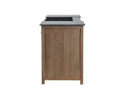New Meuble évier bois massif et pierre 164 cm 