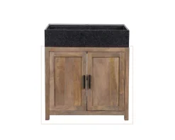 Clearance Meuble évier bois massif 2 portes